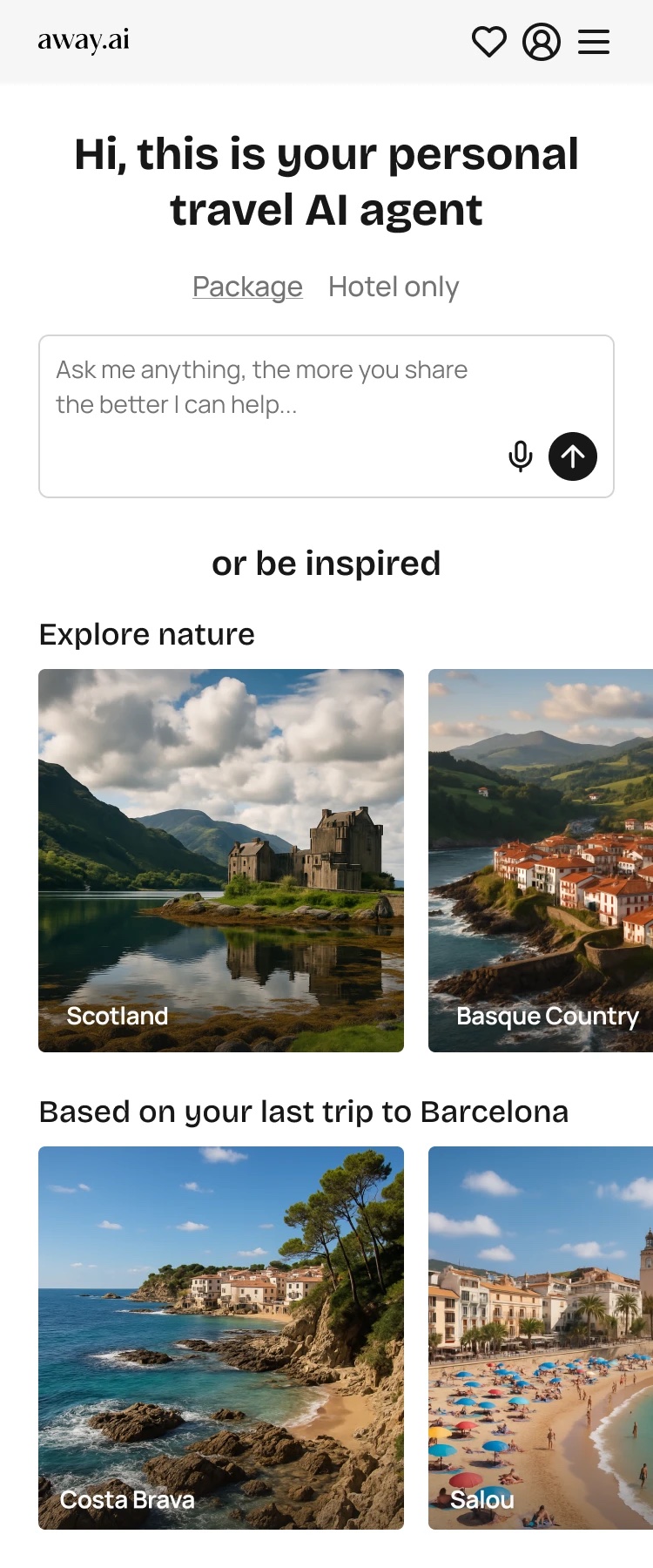 Homepage — low fidelity