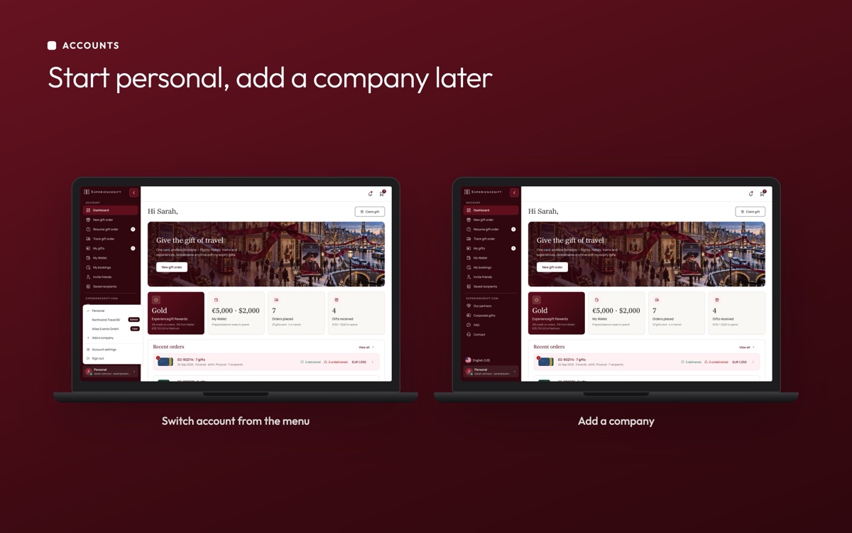 Start personal, add a company later
