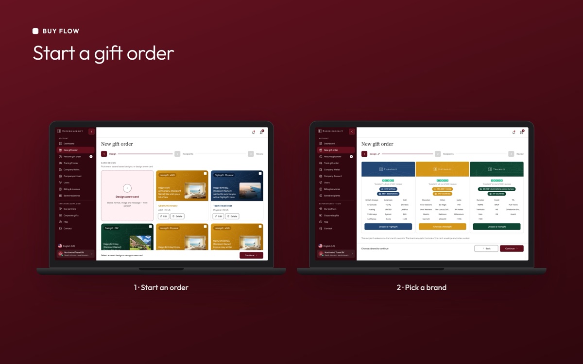 Start an order and choose a brand