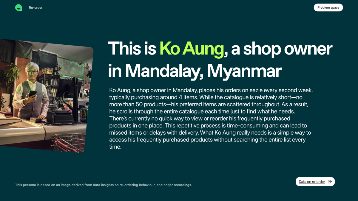 Ko Aung — based on re-ordering data and Hotjar recordings