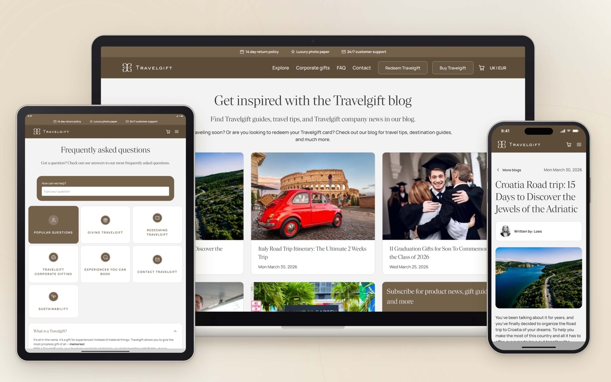 Blog and FAQ pages